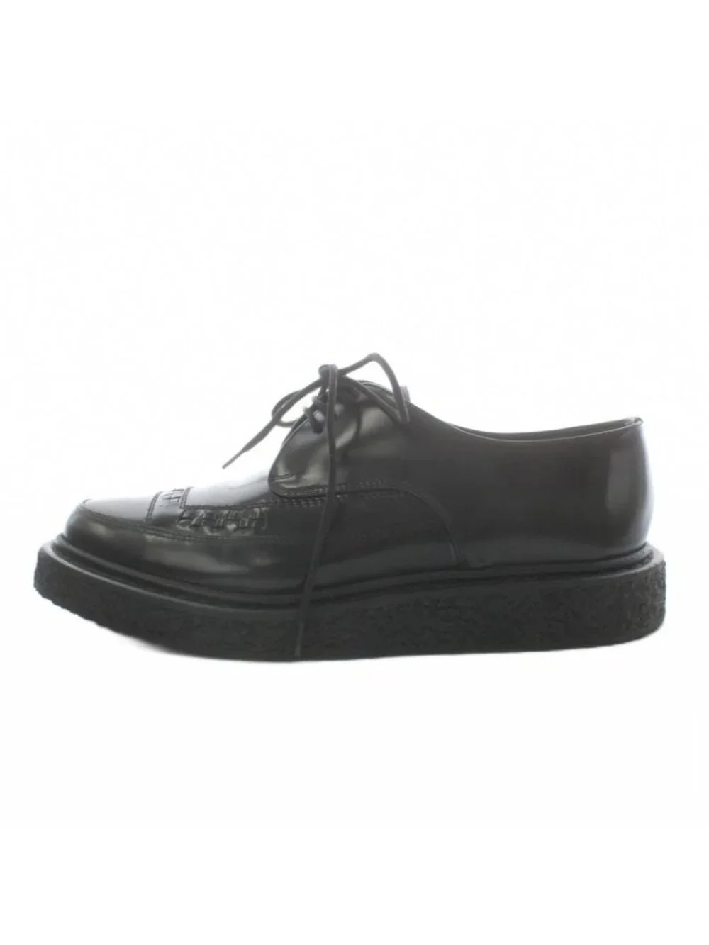 Saint Laurent Paris Creepers Loafers Pointed Toe Leather 37 Black Heel - Picture 2 of 7